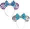 DRESHOW Oreilles de Souris Arc Bandeaux Paillettes Décoration de Fête Cosplay Costume pour Filles et Femmes