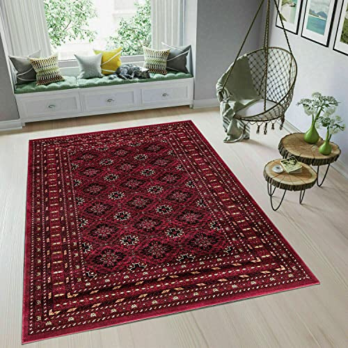 householdfurnishing Vintage Traditional Non Slip Rug Bedroom Living Room Carpet Mat Runners Floral Pattern Wide Area Persian Style Rugs (240 x 320 cm - X Large Rug, Tagab Red)
