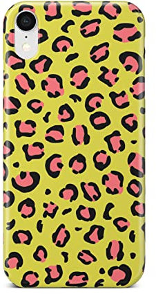 iCaseDesigner Animal Print Phone Case Compatible with iPhone XS Max. 5. Mustard & Pink Leopard