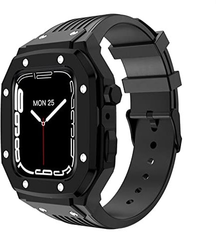 CZKE Para el Caso de la Banda de Apple Watch 7 6 5 4 SE Accesorios de Marco de Metal de Strap de Silicona para iWatch Series 4 2 mm 44 mm 45 mm Kit de modificación de modificaciones