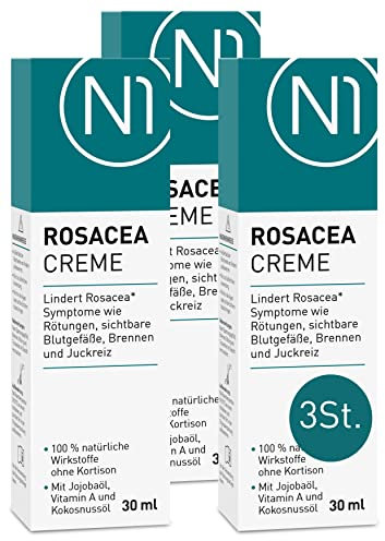 N1 Hautrötungen Pflegecreme 90 ml - Lindert Rötungen & Sichtbarkeit von kleinen Äderchen, ebenmäßiges & strahlendes Hautbild - 100% natürliche Wirkstoffe ohne Kortison