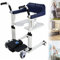 Patientenlifter-Transferstuhl,ToilettenstüHle HöHenverstellbar,leises Universalrad, 180° öffnen und schließen, für pflegende Sanitäter, ältere Menschen,Darkblue