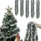 Grüne Weihnachtsbaum-Girlande, 10 m, für außen und innen, dunkelgrün
