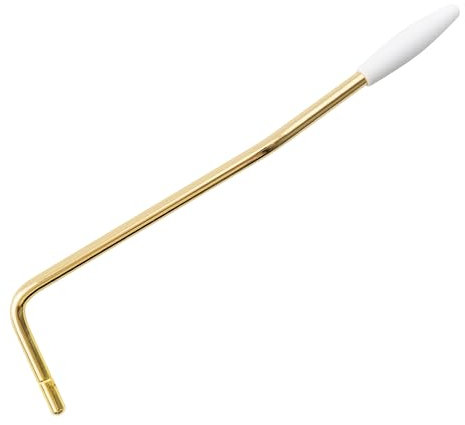 Wilkinson Stahl 5mm Push-In Style Tremolo Arm Tremolo Hebel Whammy Bar für Wilkinson und Andere Import E-Gitarre, Gold Weißer Kappe