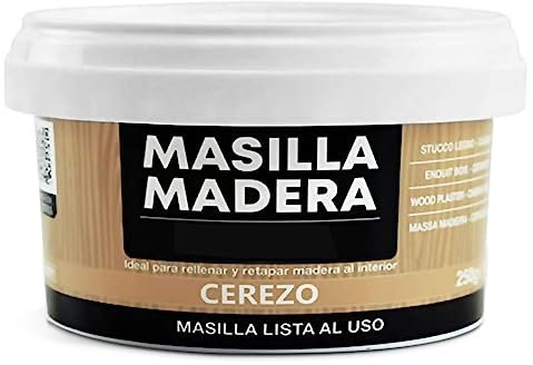 TIENDA EURASIA - Masilla para Madera, Tarrina de 250g, 7 Colores Diferentes, Pasta para Madera, Lista para Usar, para Rellenar y Retapar Madera al Interior (Color Cerezo)