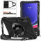 Gerutek Cover per Samsung Galaxy Tab S10 Plus/S9 FE Plus/S9 Plus/ S8 Plus/S7 Plus/S7 FE 12.4 Pollici, Custodia Silicone Antiurto con 360 Supporto Rotante e Tracolla per Galaxy Tab S10+, Nero