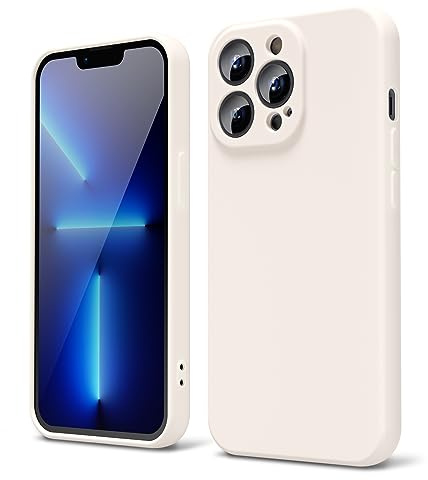oakxco für iPhone 13 Pro Hülle Silikon Case mit Kameraschutz, Ultra Dünn Bunt Handyhülle Mädchen, Einfarbig Handy Hülle Slim Schutzhülle, Matt TPU Weich Gummi Glatt Silikonhülle Bumper, Beige Taupe