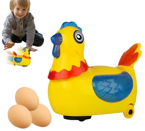 JINGAN Henne Legt Eier Spielzeug | Elektrisches Eierlegen | Huhn-Laufspielzeug | Elektrisches Hühnerspielzeug, Das Zu Ostern Eier Legt | Interaktives Kompaktes Tier-Walking-pädagogisches Huhn
