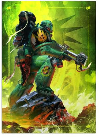 Displate Offiziell Warhammer MetallPoster Magnetische Befestigung Inklusive Lizenziert Bilder Hochwertiges Poster Space Marines Salamander Tactical Marine Poster 45 cm x 32 cm