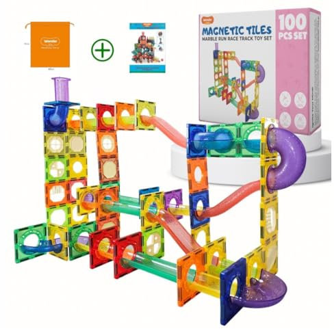 Wonder Toys Laufball, 100 Teile, Set aus magnetischen Bausteinen und Bausteinen – Lernspielzeug für Kinder, Mädchen und Jungen 3-7 Jahre – Bauspiele