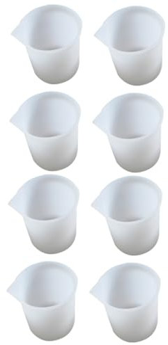 ABOOFAN 8 Pcs Silicone Measuring Cups Baking Measuring Cups and Spoons Tools Cup Measurement in Clear Measuring Cup Measuring Jug Non Epoxy Resin Graduated Beakers White Jewelry Glue Scale