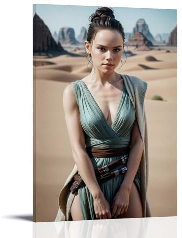 QEWSAR Daisy Ridley Filmstar-Poster, Kunstdruck, Wandfoto, Farbe, hängendes Bild, Familie, Schlafzimmer, Dekoration, Geschenk, 20 x 30 cm