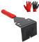 Gekufa - Extracteur de garniture - Outil de retrait de plinthes pour planchers en bois, plinthes, portes, boîtiers de porte - Avec gants de travail - Rouge