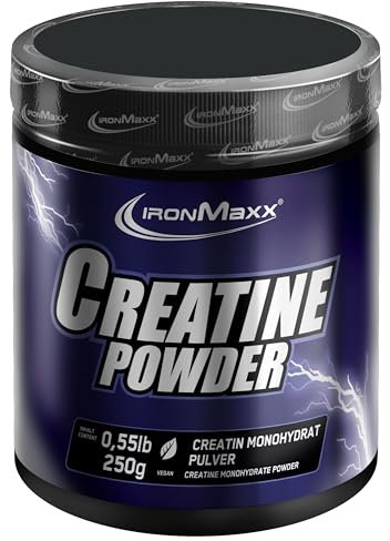 IronMaxx Creatine Powder - 250g Dose Neutral - Hochdosiertes & 100% reines Creatin Monohydrat Pulver, 4000mg reines Kreatin pro Portion, Vegan & zuckerfrei