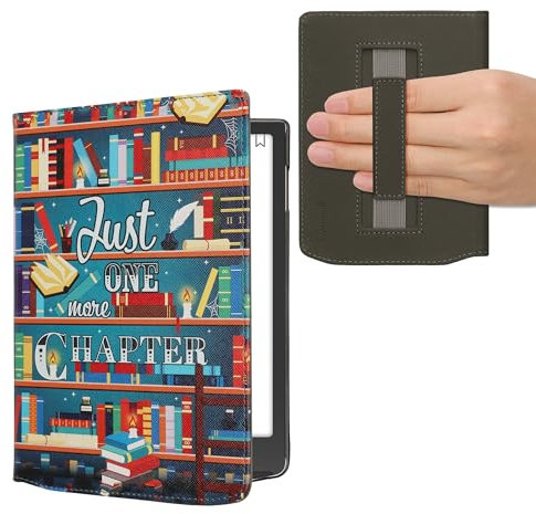 kwmobile Étui Compatible avec Pocketbook InkPad 4 / Color 3 / Color 2 Coque - Étui à Rabat magnétique Tablette eReader Similicuir avec Sangle - Multicolore
