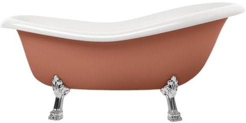 Casa Padrino Jugendstil Badewanne Braun/Weiß/Silber 168 cm - Freistehende Retro Stil Badewanne