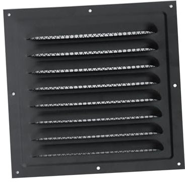 Griglia Di Ventilazione Rettangolare, Griglia Aerazione per Uscita D'aria in Acciaio Inossidabile, Con Uno Strato Di Vernice Da Forno Sulla Superficie, Per Cucina, Bagno, Toilette, Nero, 20x20 cm