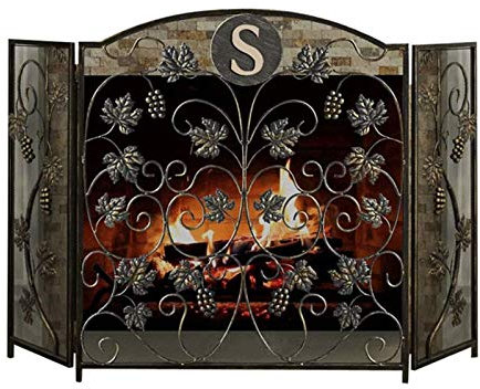 BGFYUSF Spark Guard 3-Platten-Kaminschutzgitter， kindersicher， Kamingitter， dekorativer， Flacher Kaminschutzgitter mit Seitentüren， freistehendes Kamingitter – 51×31，5,