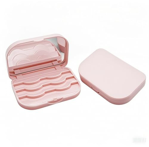 2 Pièces Étui à Cils Rose, Magnétiques Étui Porte Faux Cils, Étui à Faux Cils, Porte-Cils Magnétique, Léger Et Facile à Transporter, pour Un Rangement Et Une Protection Efficaces des Faux Cils
