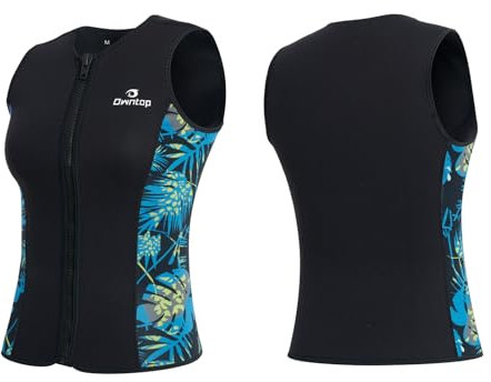Owntop Wetsuit Top Women | 3mm Thermal Sleeveless Neoprene Vest | Wetsuit Jacket | Warm Comfortable | Surfing Snorkeling Swimming Diving | Women Green M
