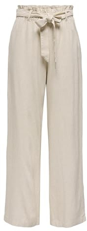JdY Damen Jdysay Mw Linen Belt Pant WVN Noos Locker Geschnittene Hose, Oatmeal, 38