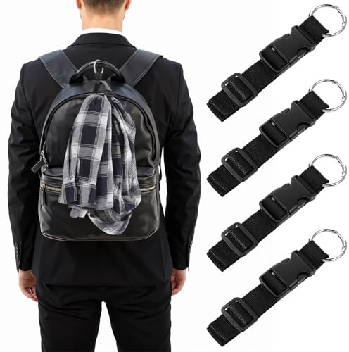AOZUO Add a Bag Luggage Straps, 4pcs Jacket Gripper Adjustable Luggage Hooks Holder Suitcase Belt Straps Carrying Clips with Luggage Connector and Hook Travel Accessories for Carry Your Extra Bags