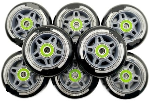 MOHUIED Inline Skate Rollen 8 Stücke Roller Rad Skate Rad 80mm 80A 80x24mm Inline Skate Räder Ersatz(80mm 80A)