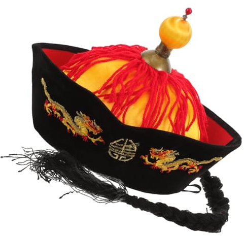 GLSTOY Chinesisches Kaiserhut Traditioneller Hut Im Hanfu-stil Dekorativer Performance-hut Party-kostümzubehör Kreativer Vintage Hut Für Herren
