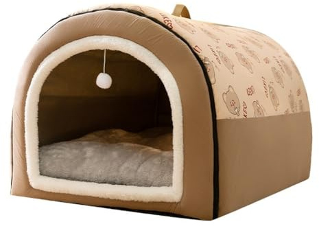 Asyduey Winter-Hundezwinger, Warme Hundehütte, Matte, Abnehmbar, Waschbar, Hundebett, Nest, Tiefschlafzelt für Mittelgroße und Große Hunde, Haus M