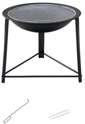 PQPQLI Braciere Portatile da 55 Cm, Barbecue A Legna Leggero, Barbecue Rotondo da Tavolo A Carbone per Esterno, Patio, Falò, Barbecue in Giardino(A)