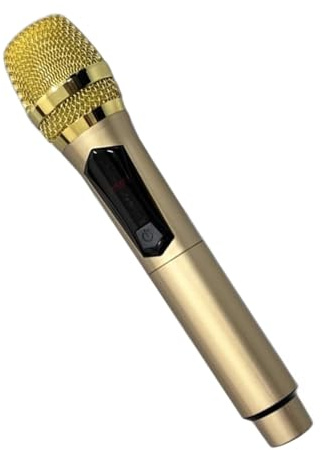 Aramox Wireless Microphone, Dynamic with LED Screen, 30Hz-20KHz Frequency Response for Home and Outdoor Conference (Gold)