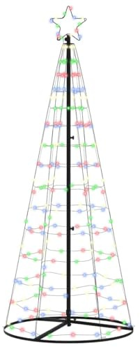 vidaXL Albero di Natale LED con 390 LED Multicolore 250 cm Ferro, Soggiorno, Moderna Decorazione Natalizia a LED, alberello Luminoso, String Lights Festive per Feste, Indoor