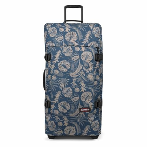 Eastpak Tranverz L Valise Grand Format 121L (79 x 40 x 33 cm), Grande Valise de Voyage à roulettes, Bagage résistant avec Double Compartiment, poignée télescopique & Serrure TSA - Brize Blue Beige
