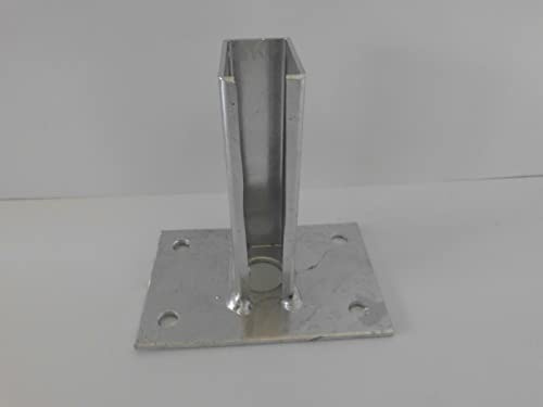 Bodenplatte, zum Aufschrauben 60x40 mm - für Doppelstabpfosten (verzinkt)