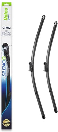 VALEO Silencio Escobilla - VF912 - Kit de Alto Rendimiento, Visibilidad Superior en Carretera, Fácil Instalación, Hojas Planas Originales de 630mm/550mm - Delanteras - Juego de 2 Escobillas - 577912