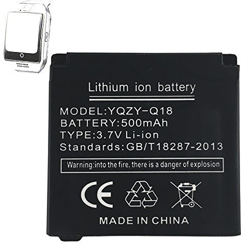 OCTelect Batteria Smartwatch Q18 Batteria al Litio Ricaricabile con capacità di 500MAH