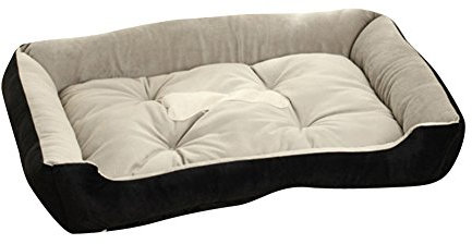 MISSMAO Hundebetten Hundekissen Hundedecke Beidseitig Nutzbar Externe für Großer Hund Schwarz