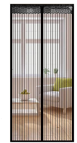 Liveinu Zanzariera Magnetica Per Porte Finestre Tenda Zanzariera Con Magneti Rete Anti Zanzare Zanzariera Strisce Laccio Adesivo Fotogramma Intero Versione Nero (Strisce Laccio Adesivo) 80x240cm