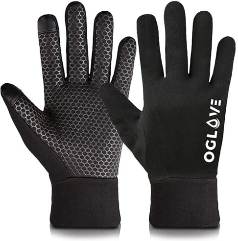 OGLOVE Waterproof Thermal Sports Gloves for Kids, Touchscreen Field Grip Gloves for Football, Rugby, Mountain Biking, Cycling, Running, Netball, Hockey + More, Kids Small 6-8Y