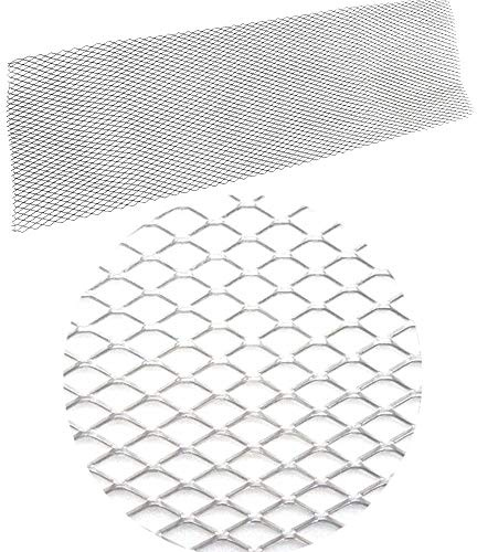 PRICEKILLER® - Rejilla de red deportiva Tuning para parachoques de coche Calandra 100 x 33 (plata)