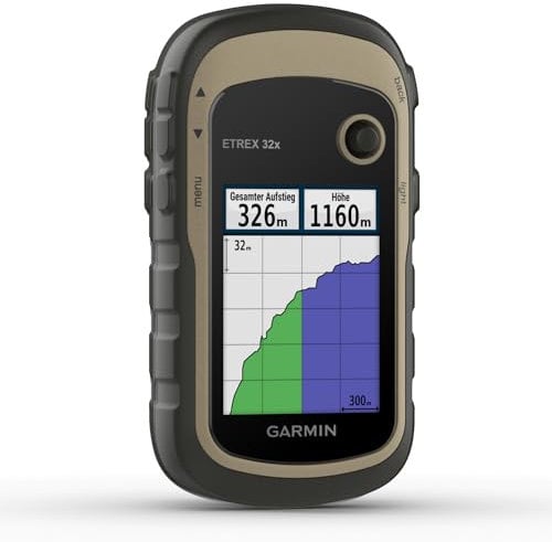 Garmin eTrex 32x – GPS-Outdoor-Navi, 2,2“ Farbdisplay, Barometer, Kompass, vorinstallierte Karte, ANT+