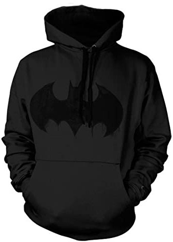 BATMAN Offizielles Lizenzprodukt Inked Logo Groß & Hoch Kapuzenpullover (Schwarz) 4X-Large