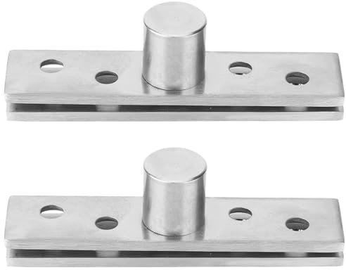 Bisagras de Puerta de Rotación de 360 Grados de 2 Paquetes, Bisagras de Pivote Ocultas de Acero Inoxidable 75x17 mm Arriba Hacia Abajo Puerta de Eje Ventana Herraje de Bisagra(Pivote Central)