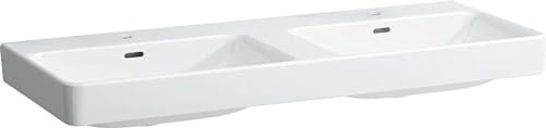 Laufen PRO S Doppelwaschtisch, je 1 Hahnloch, mit Überlauf, 1200x460, weiß, Farbe: Weiß - H8149660001041