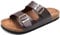 ONCAI Men's-Slide-Sandals-Beach-Sliders Indoor and Outdoor Anti-skidding Flat Cork Sandals Retro Brown Beach Shoes for Men with Two Adjustable Straps Size 8.5