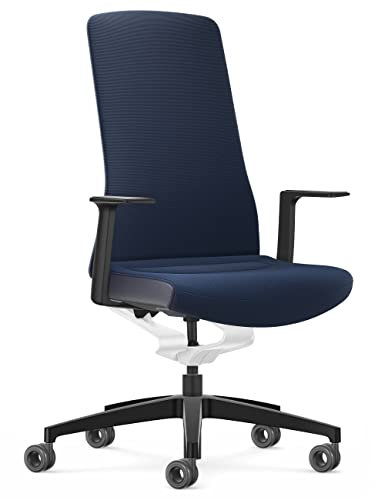Interstuhl Pure Fashion Edition – Der Bürostuhl der Sich an Gewicht und Bewegung anpasst – ausgestattet mit der nachgewiesen ergonomischen Smart-Spring Technologie (1D-Armlehnen, Blue | Blue)