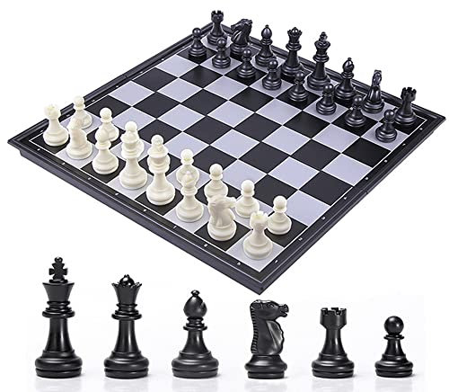 KOKOSUN Travel Chess Set Magnetic Folding Chess Board, Black and White Pieces, Storage Convenient, Educational Toys/Gift for Kids and Adults (36x36cm)