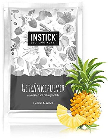 INSTICK Zuckerfreies Instant-Getränk (Ananas) – 1 Packung für 18 L – Veganes Getränkepulver Kalorienarm & Vitamin C – Instant-Pulver