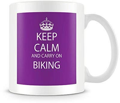 Lila Keep Calm and Carry On Biking Tasse Kaffeetasse Tasse Englisch Alphabet Mutter Tasse Kaffeetasse Süße Keramik Hitzebeständige Tasse Keramik Teetasse