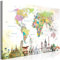 murando - Akustikbild Weltkarte Bilder Akustikschaum Hochleistungsschallabsorber Schallschutz Leinwand 1 tlg Wandbild Raumakustik Schalldämmung Kontinente Architektur Worldmap